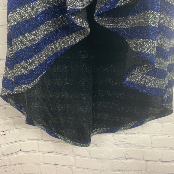NEW LIMITED EDITION Kimono Metallic Silver & Blue Cardigan open front small 0-8 - Picture 6 of 8
